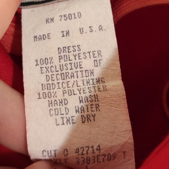 Vintage City Triangles Red Shimmer Ruched Sleeveless High Low Party Dress Large - Picture 8 of 8